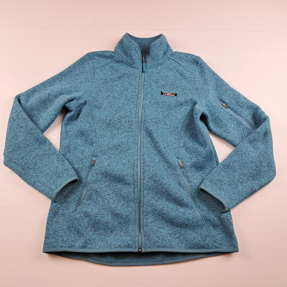 L.L.Bean Jacket Womens Small Blue Sweater Fleece Full Zip Outdoors Hiking